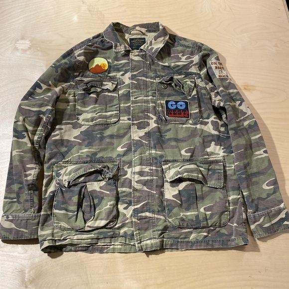 Lucky Brand Camouflage Jacket with Patches Large (MG) - Picture 6 of 13